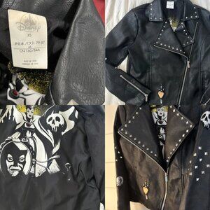 Disney Black Leather Jacket with Silver Accents